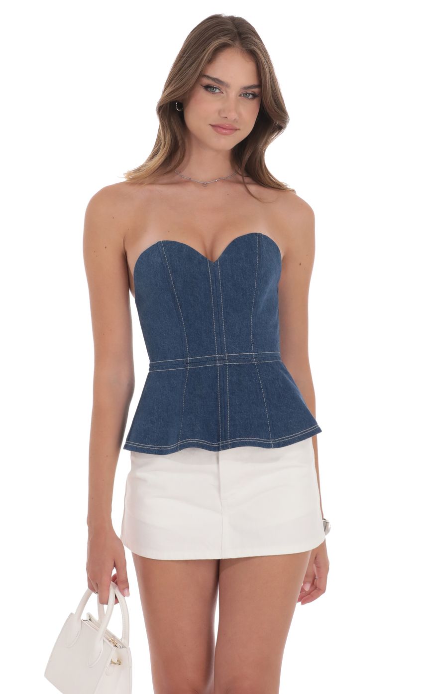 PEPLUM DENIM TOP