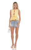 PINSTRIPE YELLOW PEPLUM TOP