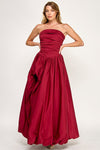POPLIN STRAPLESS GOWN