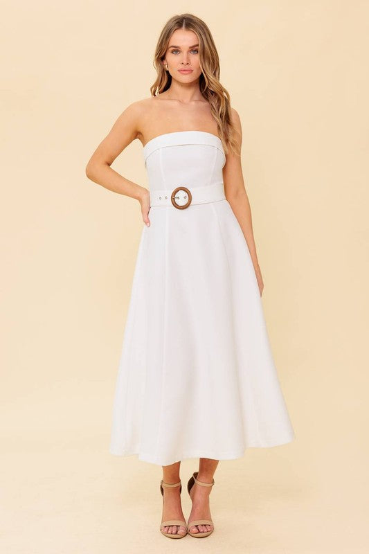 WOVEN BELT MIDI