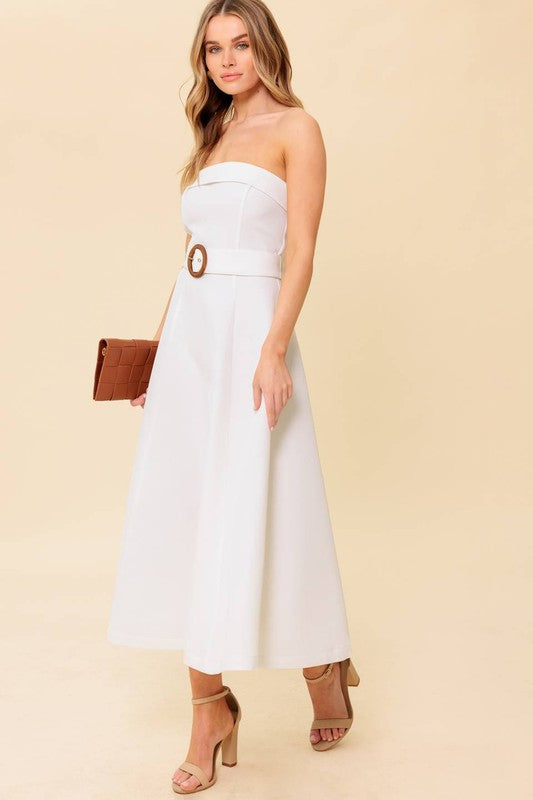 WOVEN BELT MIDI