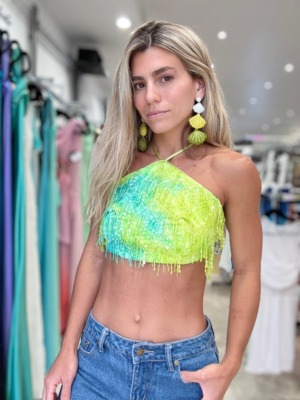 PAT HALTER FRINGE TOP