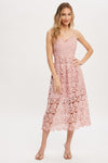 ROSE CROCHET LACE MIDI DRESS