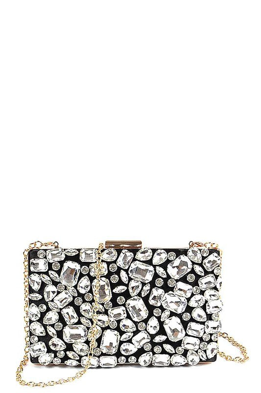 CRYSTAL STONES CHAIN CLUTCH