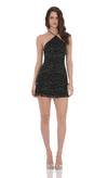 GLITTER BEADED HALTER MINI