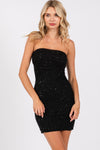 MESH BEADS MINI TUBE TOP DRESS