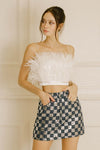 SEQUIN CHECKERED MINI SKIRT