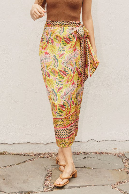 MIDI WRAP SKIRT PINK LEMON