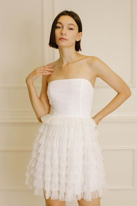 WHITE SWISS MINI DRESS