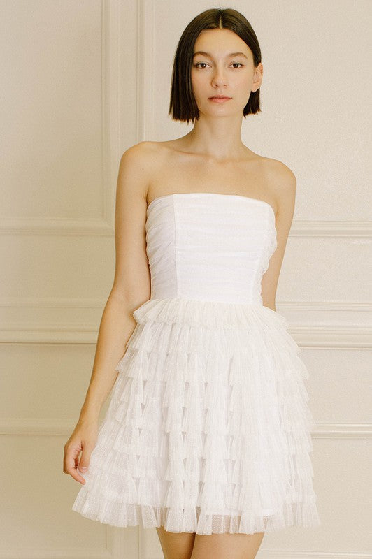 WHITE SWISS MINI DRESS