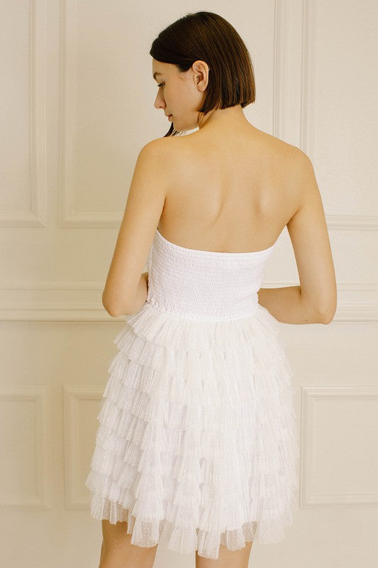 WHITE SWISS MINI DRESS