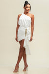 SOLID ONE S DRAPE CHAIN DRESS