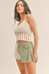 CREAM CROCHET TOP