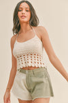 CREAM CROCHET TOP