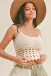 CREAM CROCHET TOP