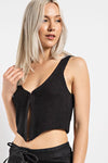 BLACK SWEATER KNIT CROP VEST