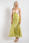 PINK LIME COLOR BLOCK MAXI