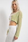 LIME CROCHET CROP CARDIGAN