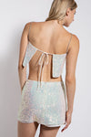 SEQUINS FABRIC TANK CROP TOP