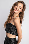 SEQUINS FABRIC TANK CROP TOP