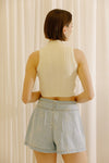MONOCHROMATIC KNIT CROPPED TOP