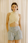 MONOCHROMATIC KNIT CROPPED TOP