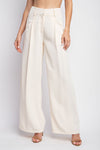 IVORY PLEATED PANTS