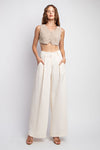 IVORY PLEATED PANTS