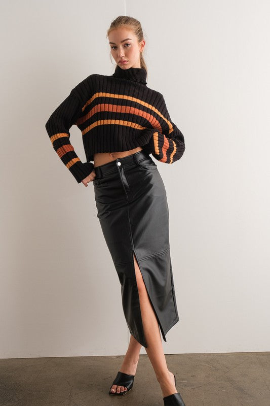 LILIANA FAUX LEATHER SKIRT