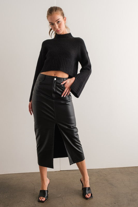 LILIANA FAUX LEATHER SKIRT