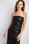 BLACK RUCHED TUBE TOP
