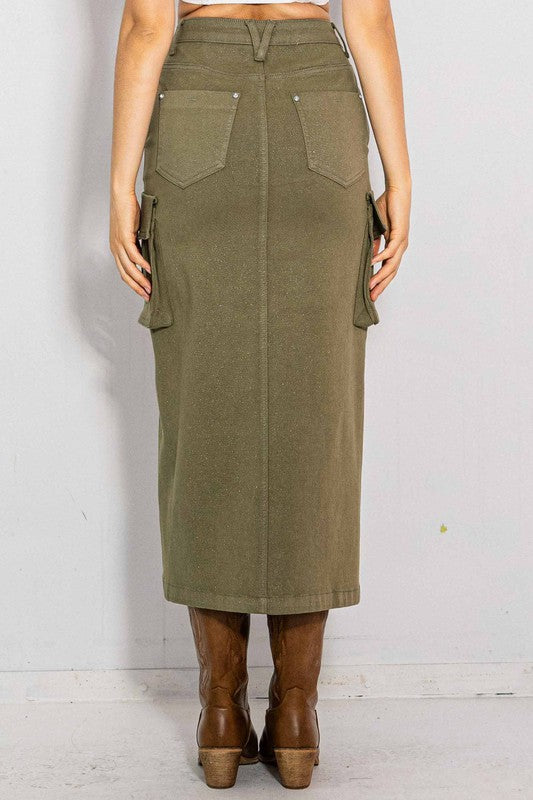 CARGO OLIVE SKIRT