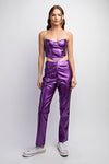 FAUX LEATHER CORSET TOP