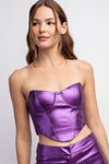 FAUX LEATHER CORSET TOP