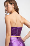 FAUX LEATHER CORSET TOP