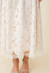 WHITE FLORAL LACE MIDI