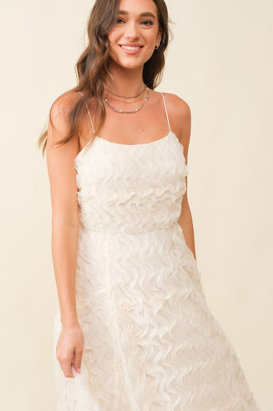 CREAM RUCHED MIDI