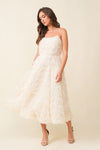 CREAM RUCHED MIDI