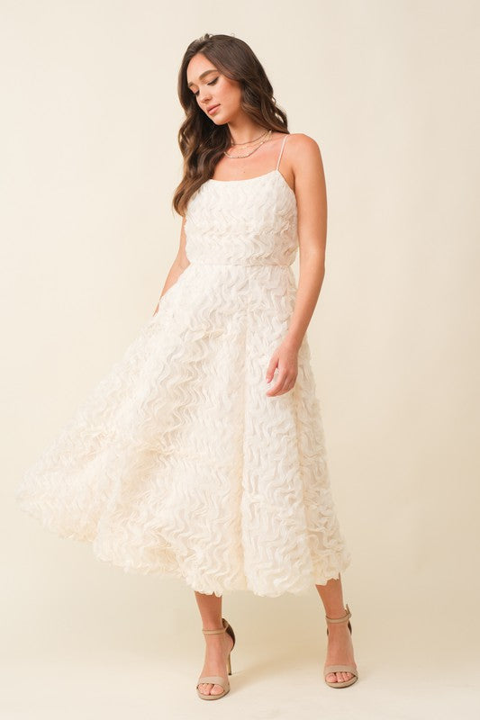 CREAM RUCHED MIDI