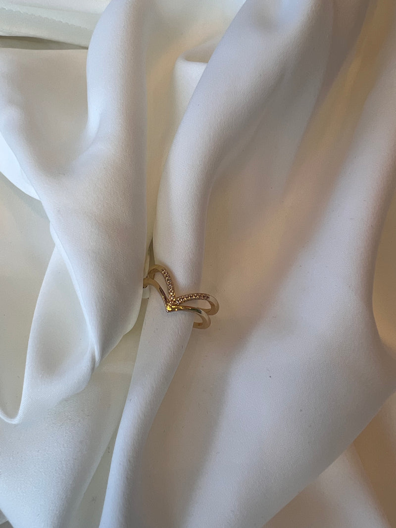 BRASS CHEVRON RING