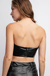 FAUX LEATHER TUBE TOP