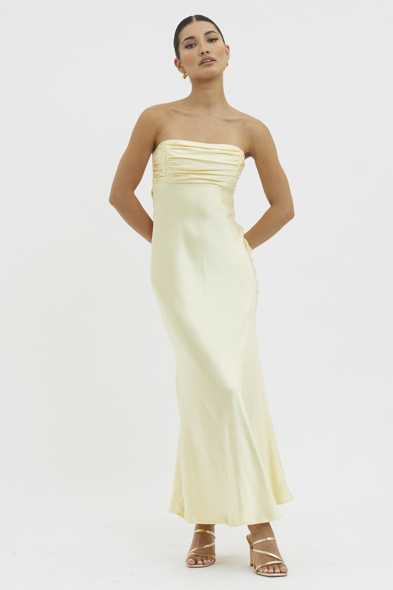 LEMON COWL BACK MAXI