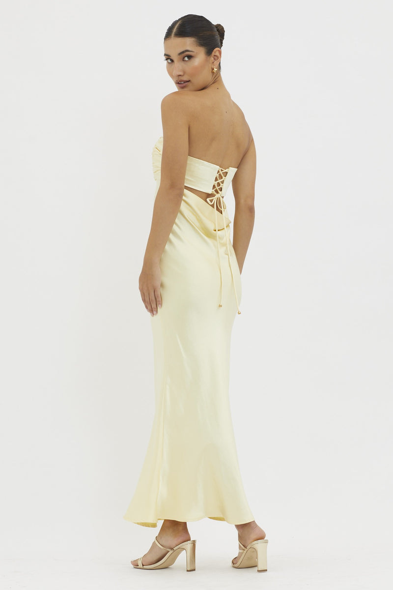 LEMON COWL BACK MAXI
