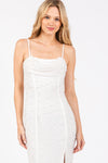 EMBELLISHED BANDEAU MIDI DRESS