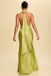 COWL NECK SATIN DRESS