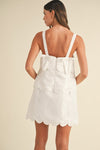 SCALLOPPED HEMLINE MINI DRESS
