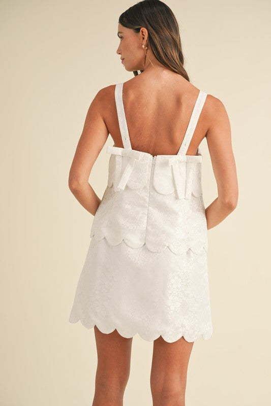 SCALLOPPED HEMLINE MINI DRESS