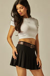 SCUBA BELTED MINI SKIRT