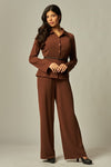 RIBBED COLLAR PANT SET