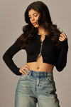 RIBBED LONG SLEEVE JACKET